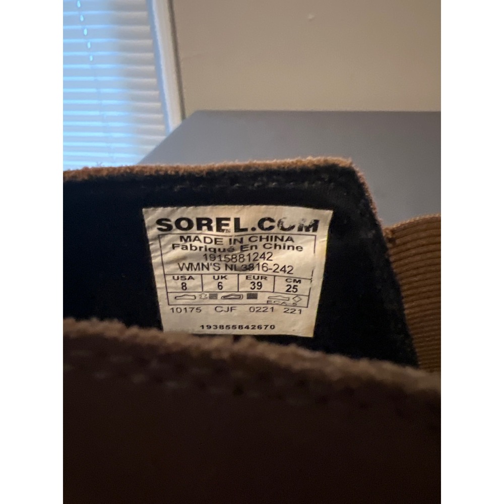 Sorel Evie Chelsea Waterproof Leather Wedge Ankle Boots Brown Womens 8 - Picture 8 of 8